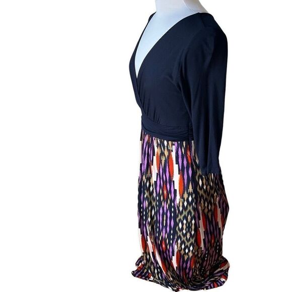 Gilli Sima VNeck 3/4 Sleeve Printed Maxi Dress, large - Picture 2 of 16